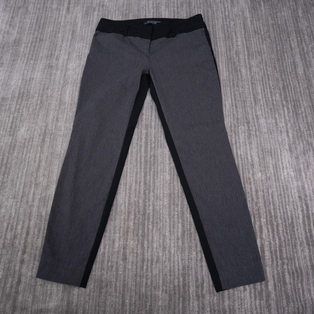 The Limited Exact Stretch Pants Women 10R Gray Black Excellent Tuxedo Slacks